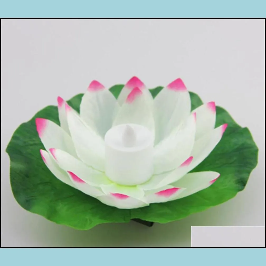 Festive Diameter 18 cm LED Lotus Lamp in Colorful Changed Floating Water Pool Wishing Light Lamps Lanterns for Party Decoration