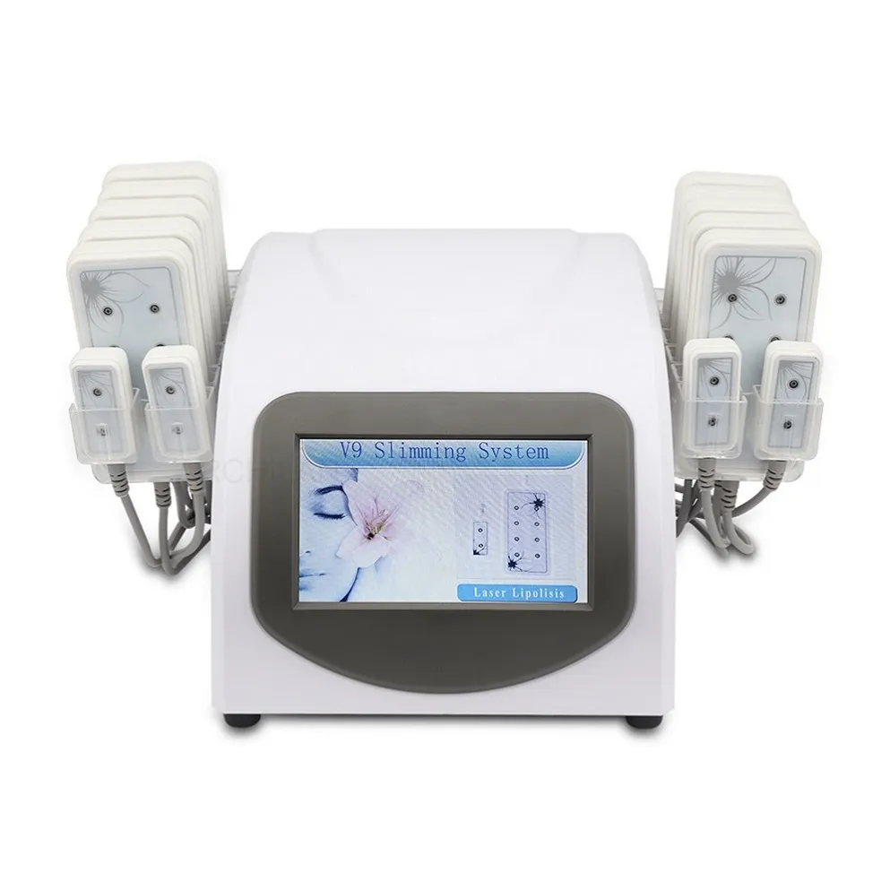 Diodo Profissional Lipolaser Slimming Lipo Laser Machine 14 Rases de 650nm Removendo de gordura Modação de peso Aparelho