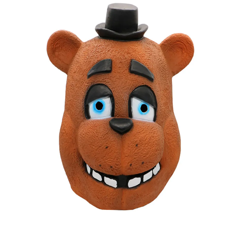 Pięć nocy w Kostiumach Freddy'ego FNAF FOXY CHICE Freddy Fazbear Bear Latex Maski twarzy Halloween Party Cosplay Maszyny Y200103