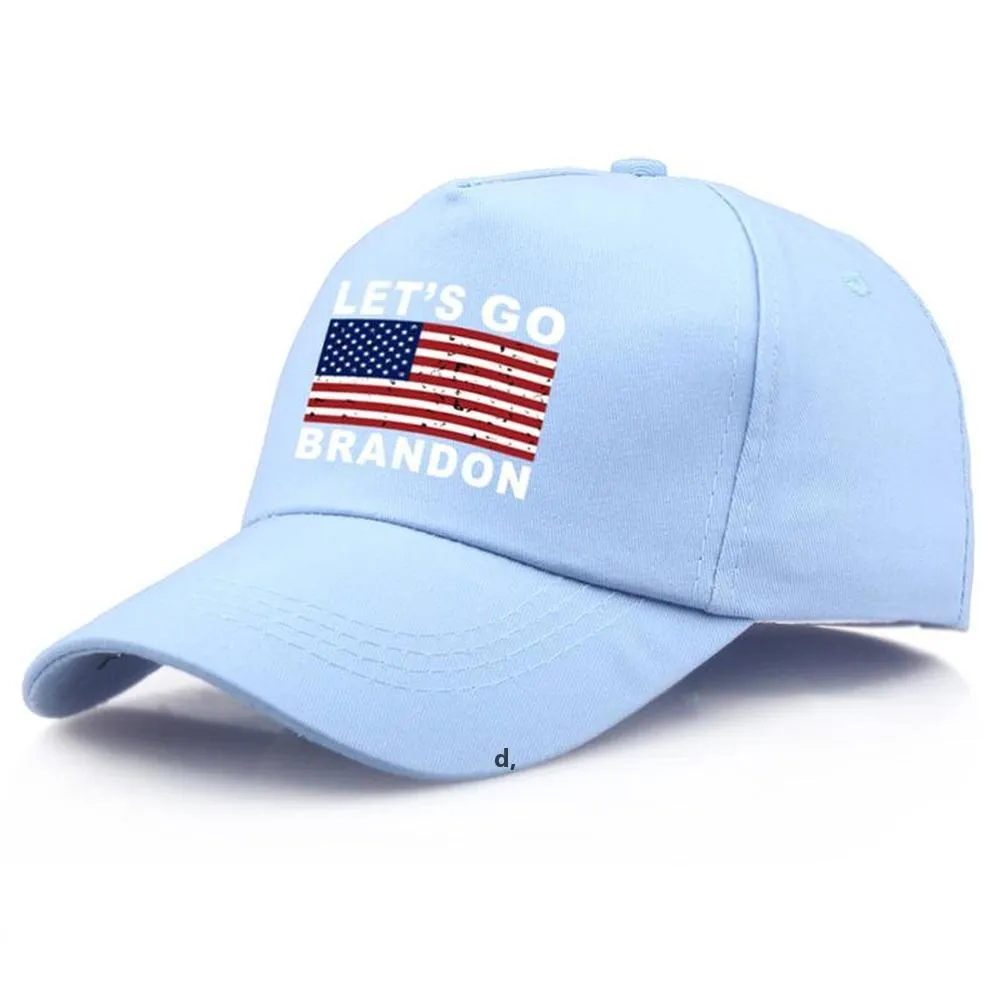 DHL NEW!!! Let's Go Brandon Cotton Print Baseball Cap Personalized American Flag Cap Outdoor Sun Hat RRE12597