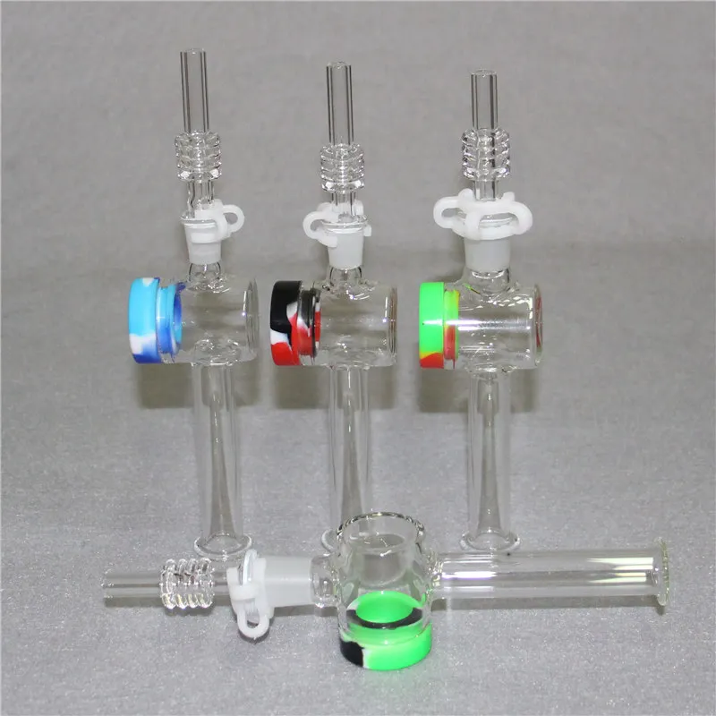 Narghilè Nettare di vetro 10mm 14mm con punte al quarzo Keck Clip Kit nettare per pipa da fumo 2 stili