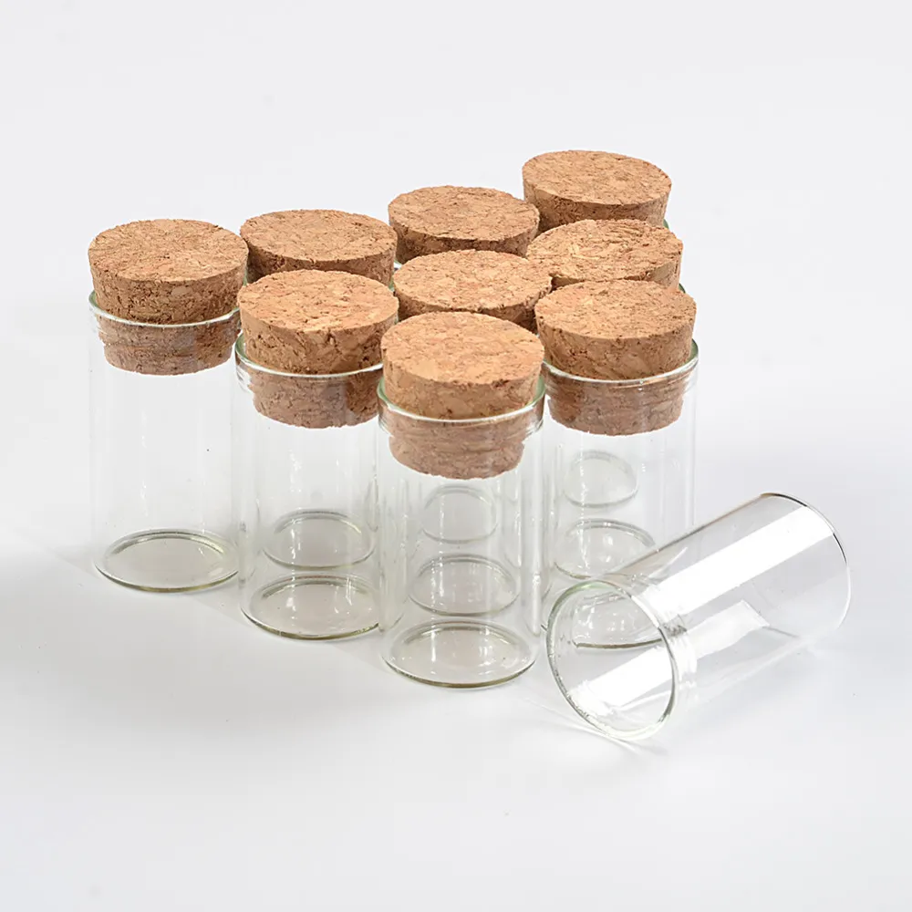 Mini glasburkar med korkar 4ml 5ml 18 ml 22 ml flaskor behållare Sand flytande mat bröllopsgåva små flaskor 100pcs