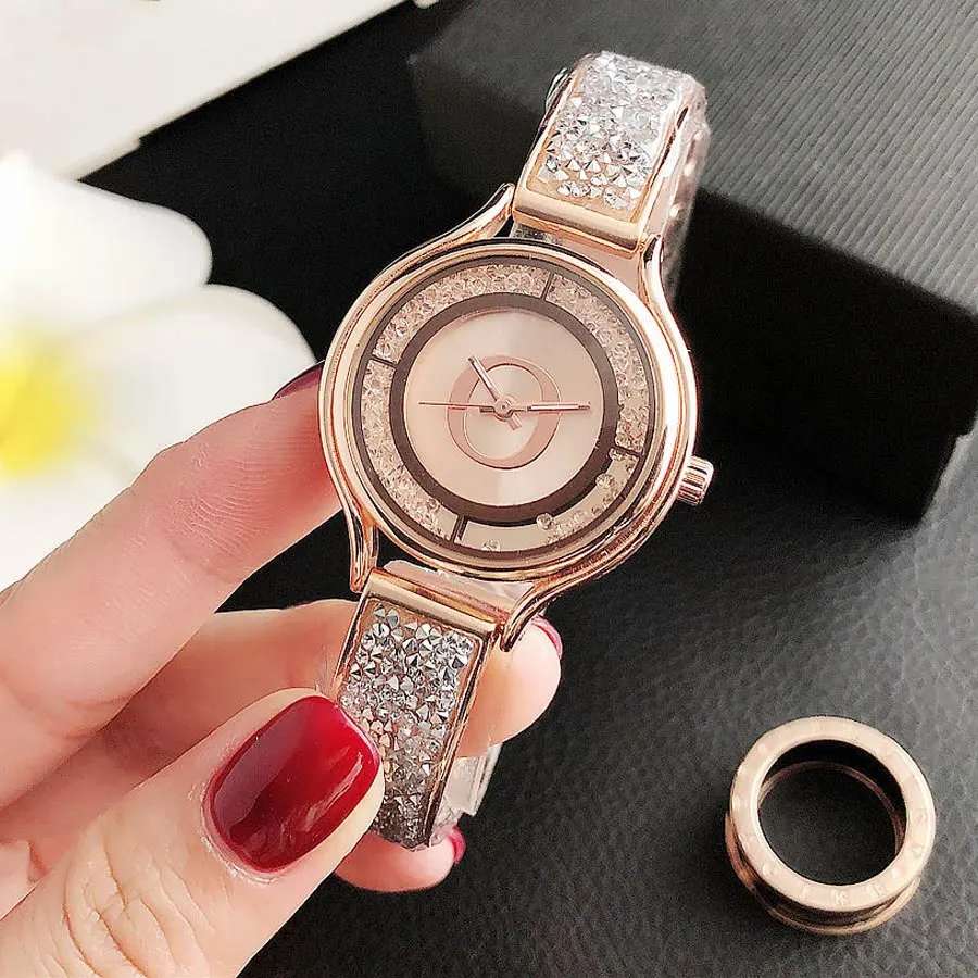 Fashion Brand Watches for Women Girls crystal bracelet style steel metal band Quartz wrist Watch P74