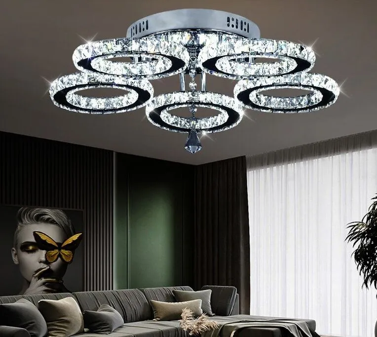 Plafonnier LED Moderne Finktonglan - Cristal K9 Rectangulaire - Dimmable Télécommande/APP - Salon/Chambre