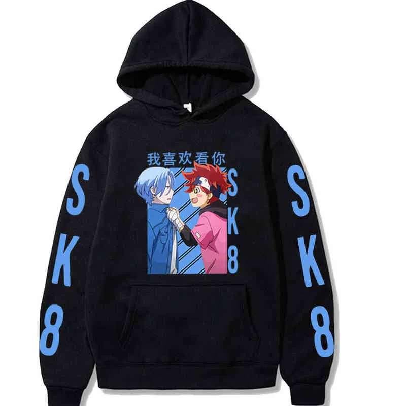 Japan Anime Sk8 The Infinity Print Män Hoodies Sweatshirt Streetwear Pullover Hoody H1227