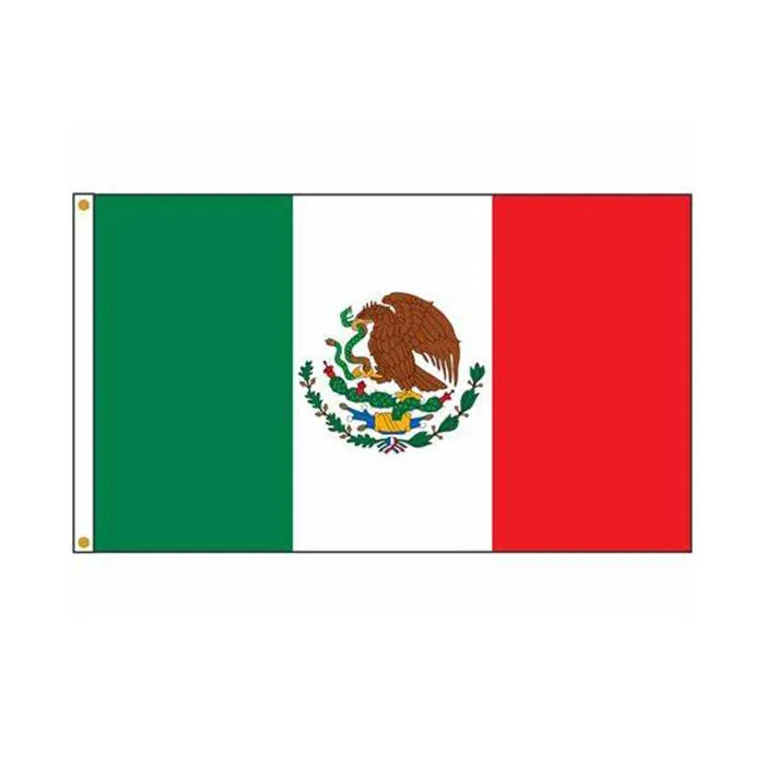 멕시코 플래그 멕시코 배너 3x5 FT 90x150cm 더블 스티치 100D 폴리 에스터 축제 선물 실내 야외 인쇄 뜨거운 판매