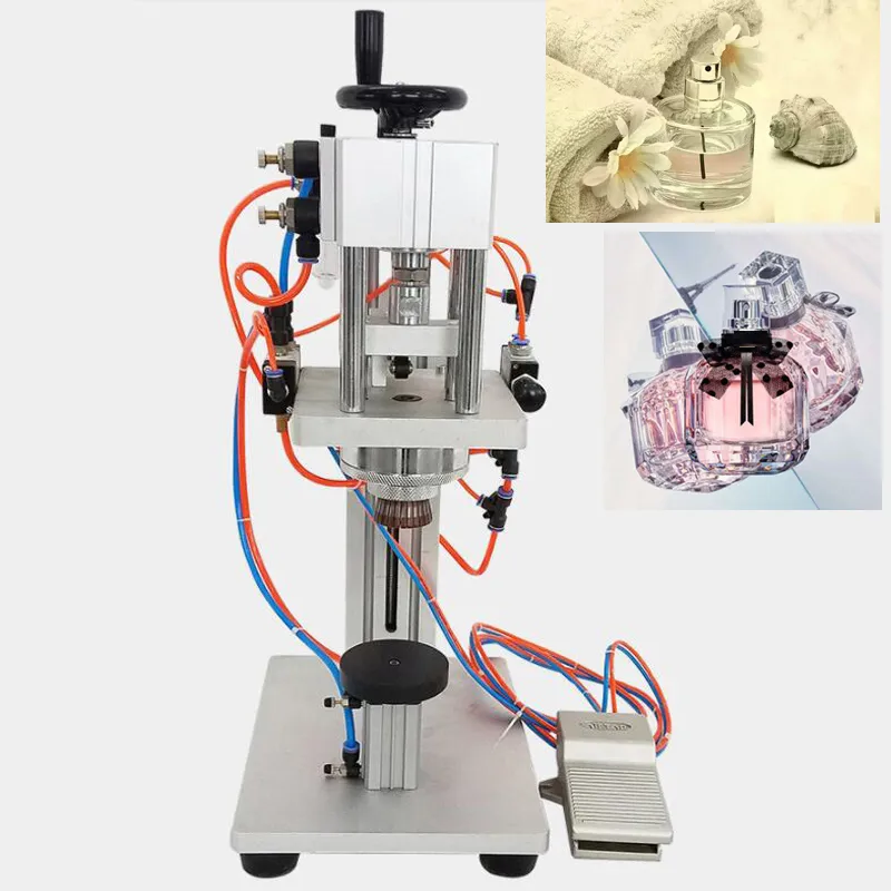 새로운 공기 향수 경구 액체 캐핑 머신 캡 알루미늄 플라스틱 유리 병 압착기 스프레이 병
