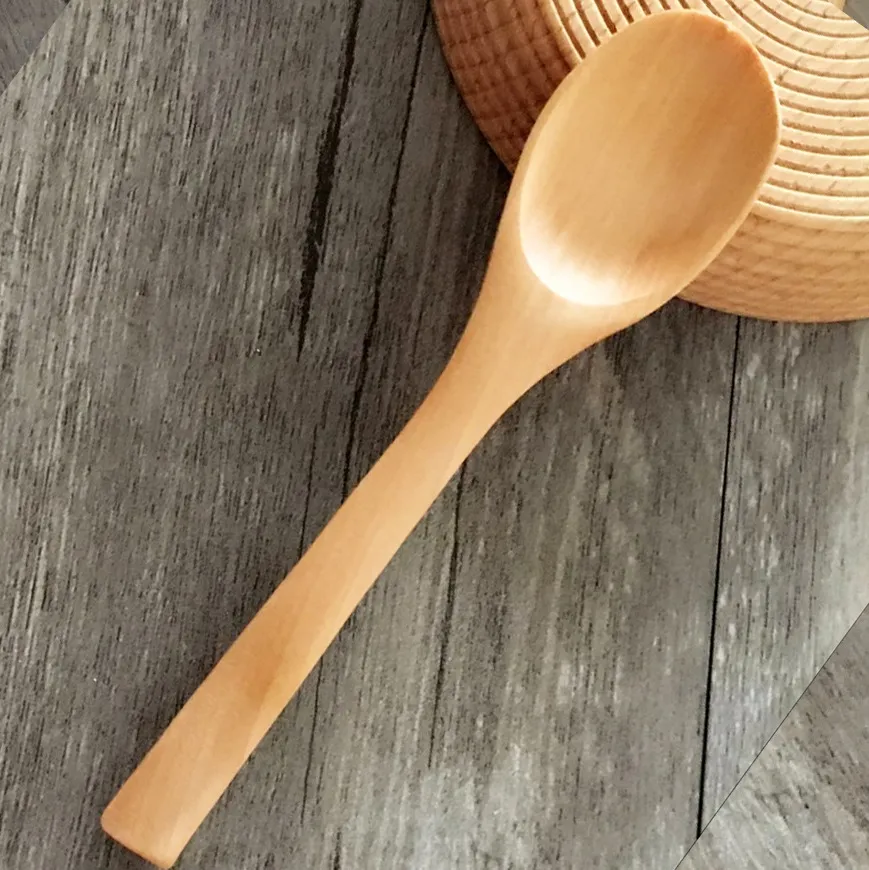 13cm Mini Wooden Bamboo Spoon Lovely Seasoning Spoon Ice Cream Spoons Wooden Flatware 100 pcs/lot