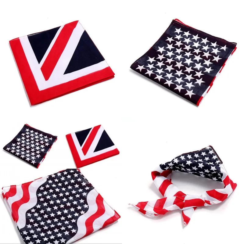 Square Pet Hair Band American Flag Wavy Stripe Kerchief Cats Dog sjaals Hoofdband Meerdere stijlen Verenigde Staten Vijf puntige ster 2 1zl C2