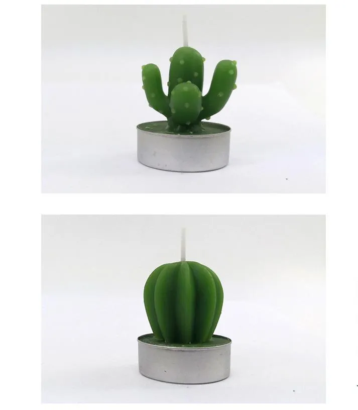 D￩cor & Garden Drop Delivery 2021 12Pcs Cactus Cute Mini Set Artificial Succulent Plants Candles Home Decoration Candle Tea Light Xmas Gift