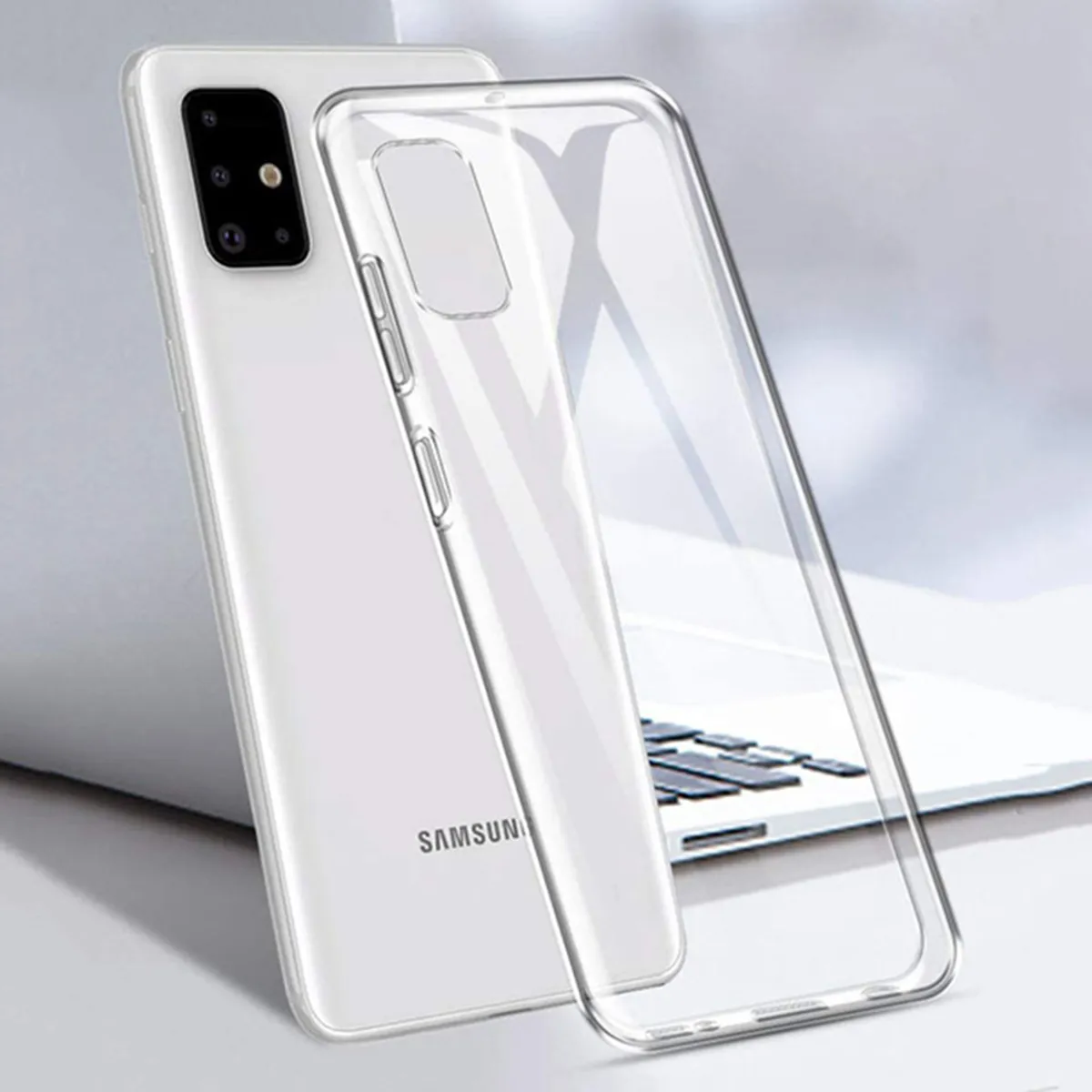 Para Galaxy S24 Ultra S23 S22 Clear Soft Silicone TPU Celular Capa Traseira Não Amarelada