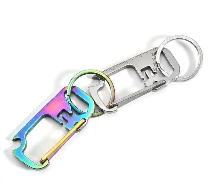 Multi-Tool Keychain - Stainless Steel Bottle Opener Keychain with Ruler ...