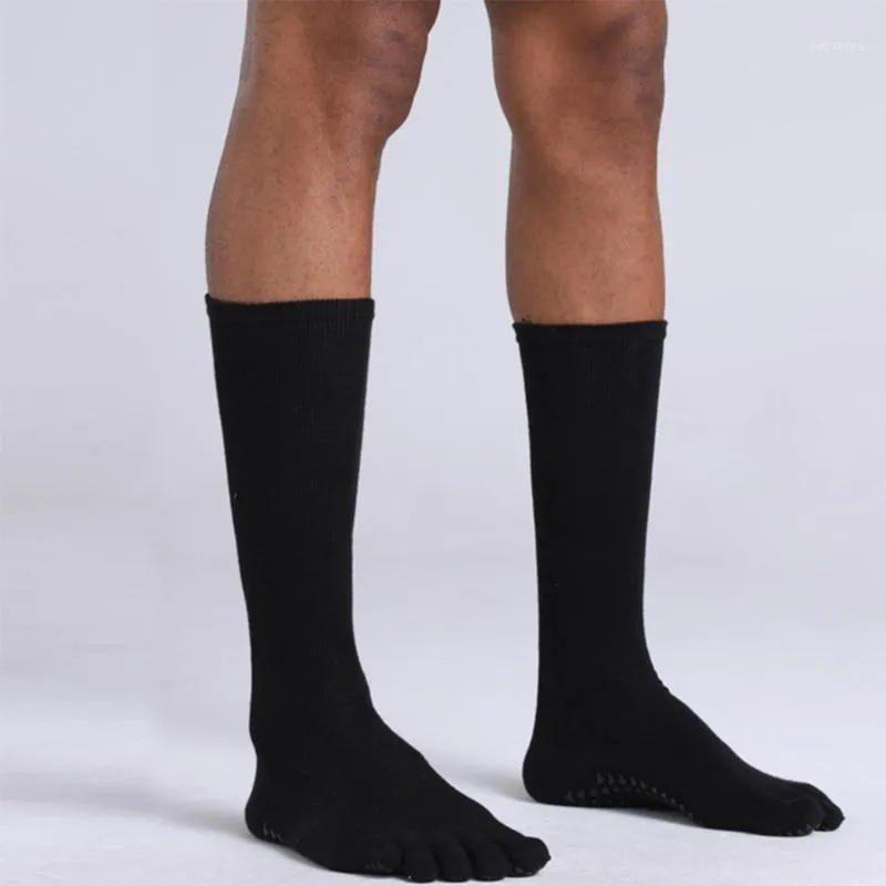 Спортивные носки AntiSkid Yoga мужская средняя трубка бежит пять пальцев профессиональный футбольный баскетбол