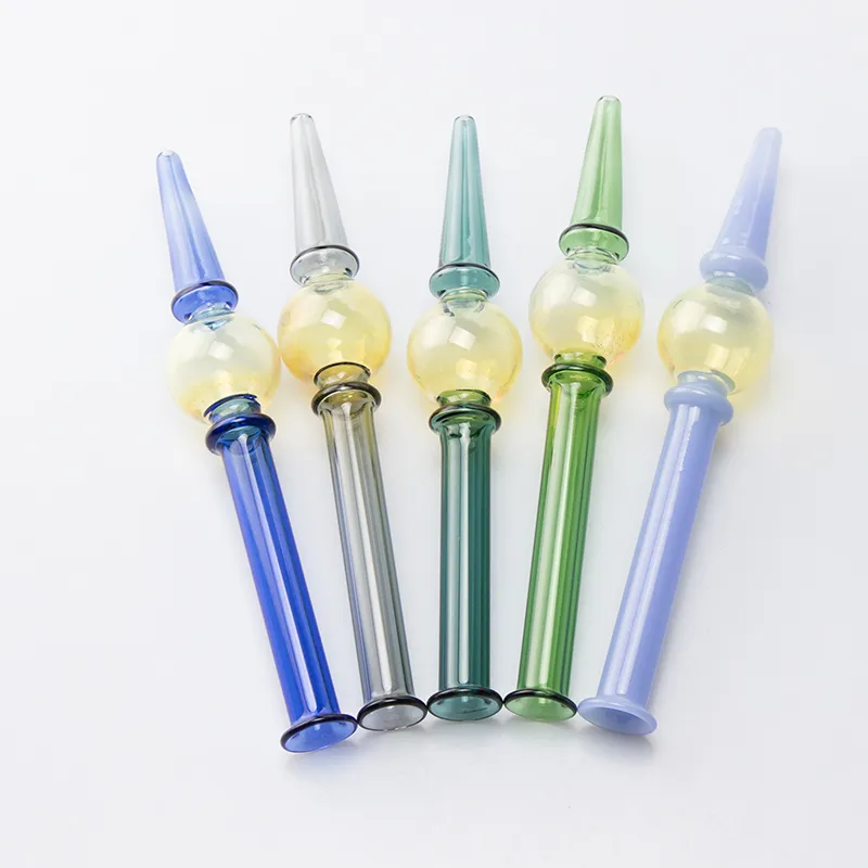 Y236 Dab Rig Smoking Pipe About 6.3 Inches Round Ball Style Colorful Sharp Glass Pipes