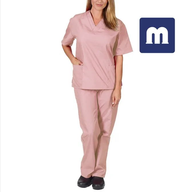 Medigo-019 Style femmes gommages hauts + pantalon hommes hôpital uniforme chirurgie gommages chemise à manches courtes uniforme d'allaitement animal gris anatomie médecin vêtements de travail