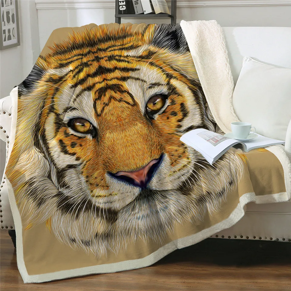 Fuzzy sales tiger blanket