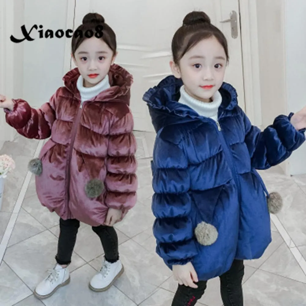Kids Girls Thicken Warm Jacket 2019 Winter Hooded ...