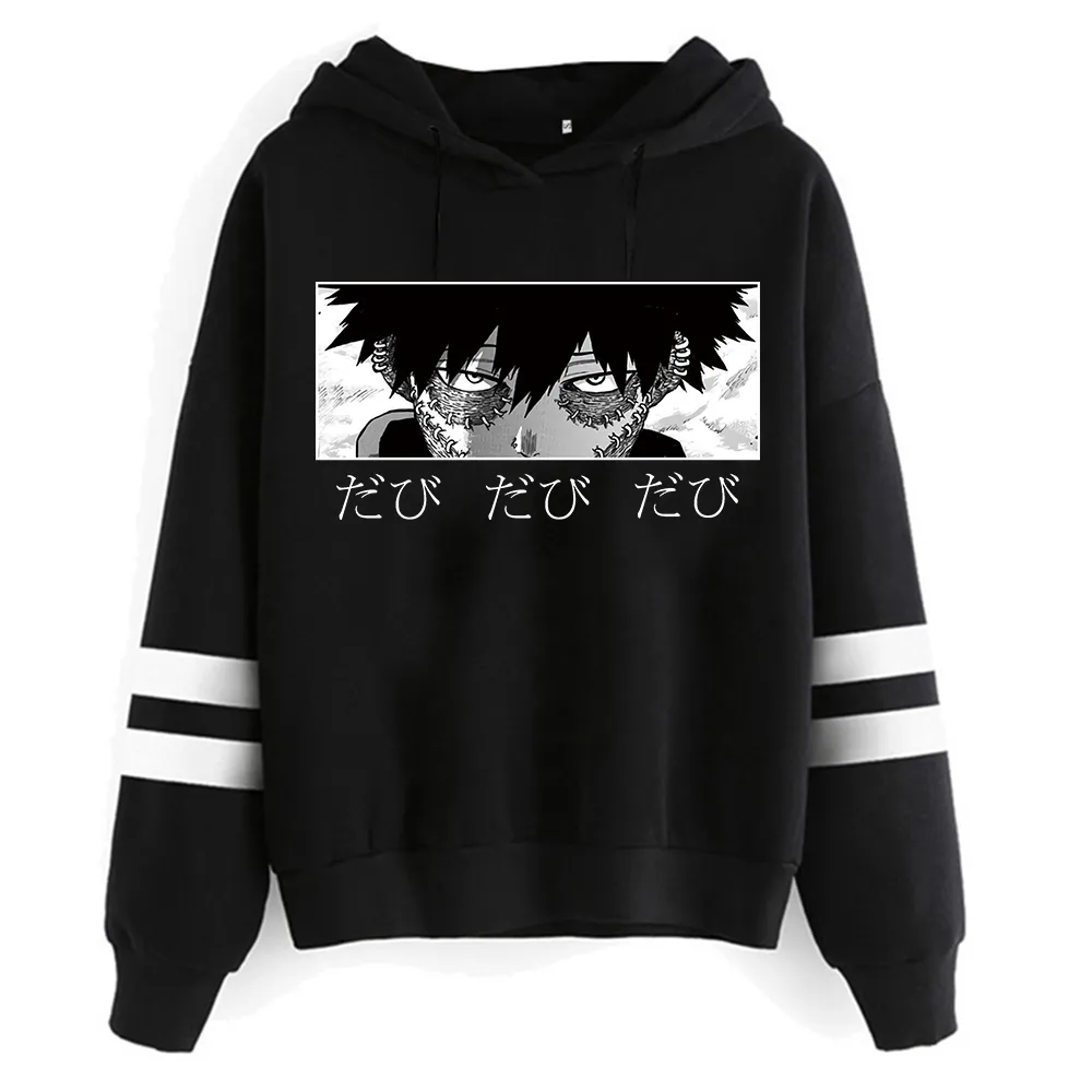 Dabi Eyes Sweat à capuche Boku No Hero Academia Anime Sweats à capuche imprimés My Hero Academia Sweat à capuche rayé Pull Vêtements d'hiver X1227