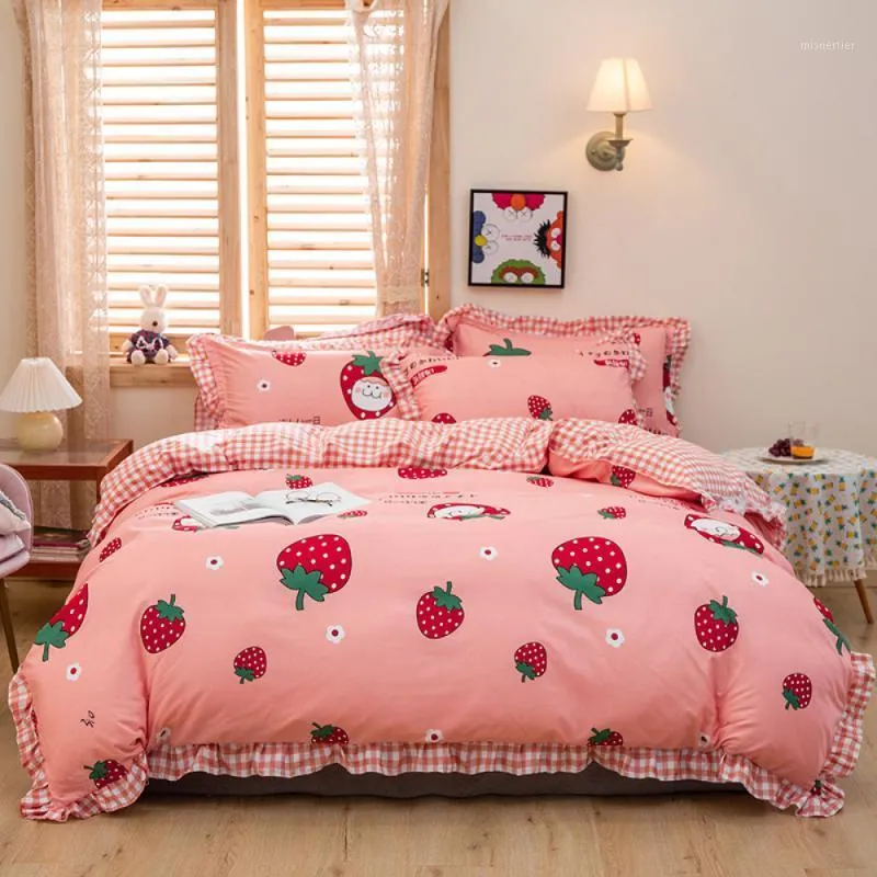 Kawaii Conjunto de Roupa de Cama de Cor Sólida - Loja de Moda Kawaii