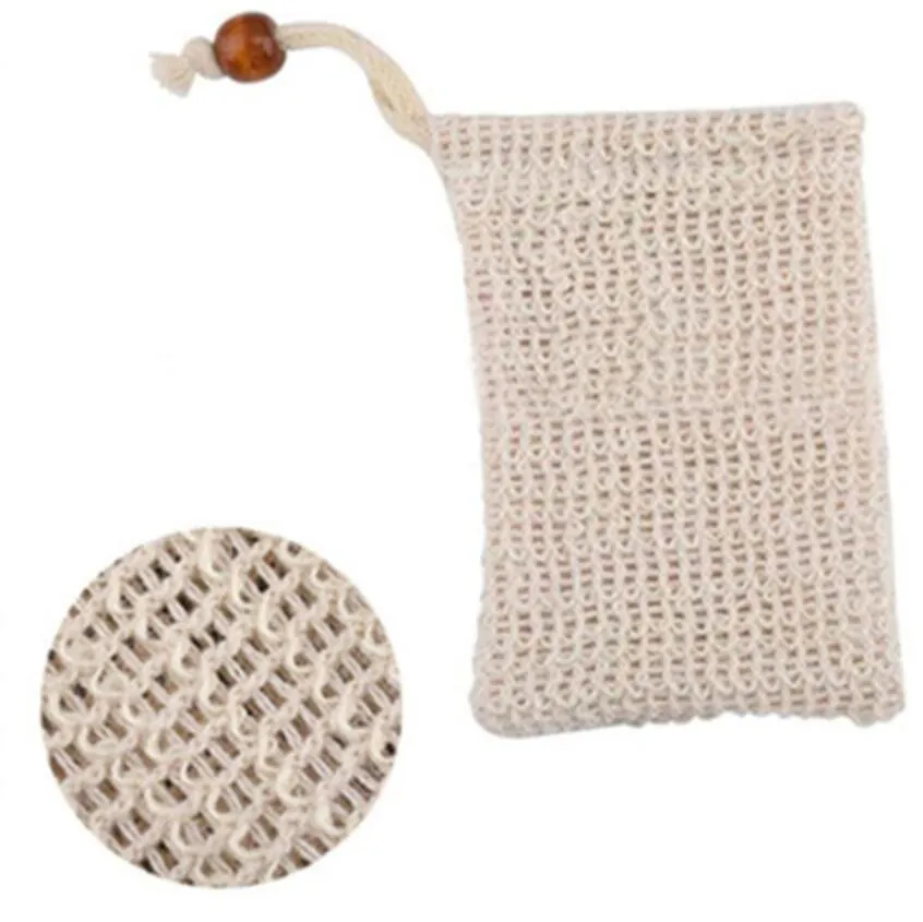 Natural Plant Fibres Exfoliating Mesh Soap Saver Sisal Soap Saver Bag Pouch Holder For Shower Bath Foaming And Drying Free Shipping