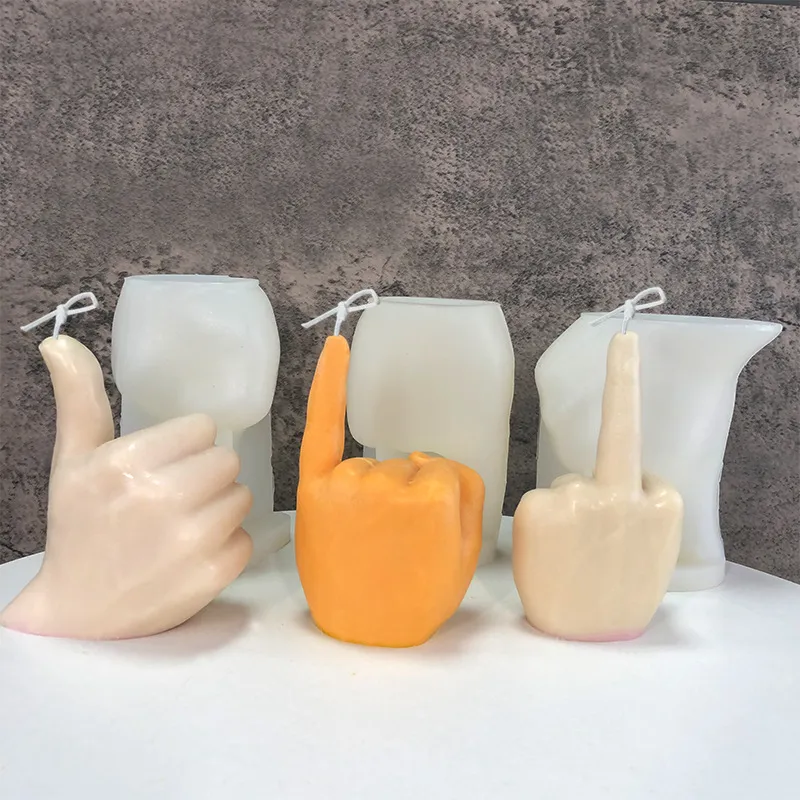 12 tipi di stampi in silicone per candele a forma di mano Gesto 3D  fai-da-te Candele profumate Stampo per sapone Dita Profumo Cera Gesso  Decorazione