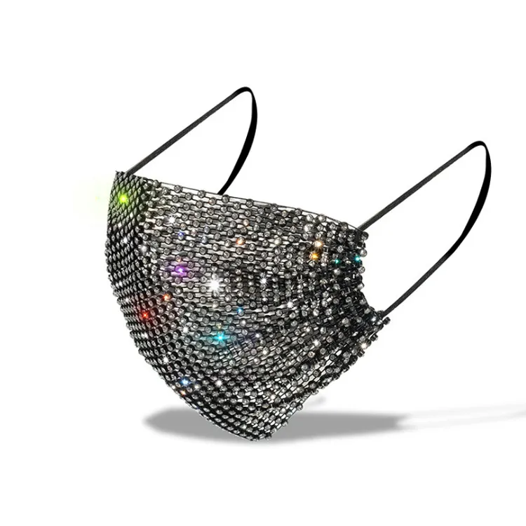 Designer Ansiktsmask Mode Kvinnor Facemask med Borr Solskydd Bling Masker Sommardekoration Rhinestonemask wq500-wll