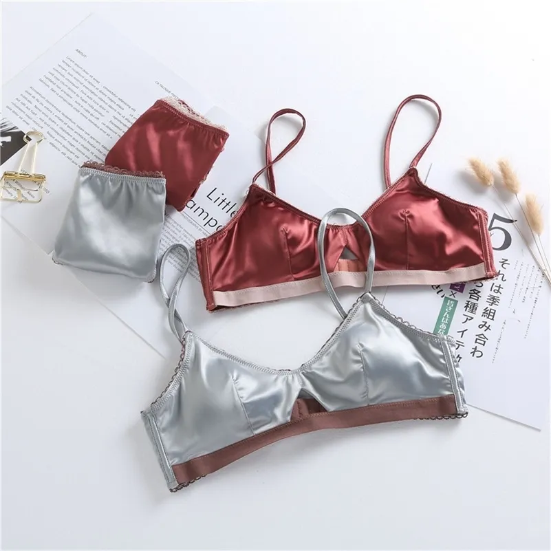 Silk Wireless Push Up Bra Set Back With Cotton Padding Comfortable And Sexy  Lingerie For Women LJ201211 From Cong00, $10.85