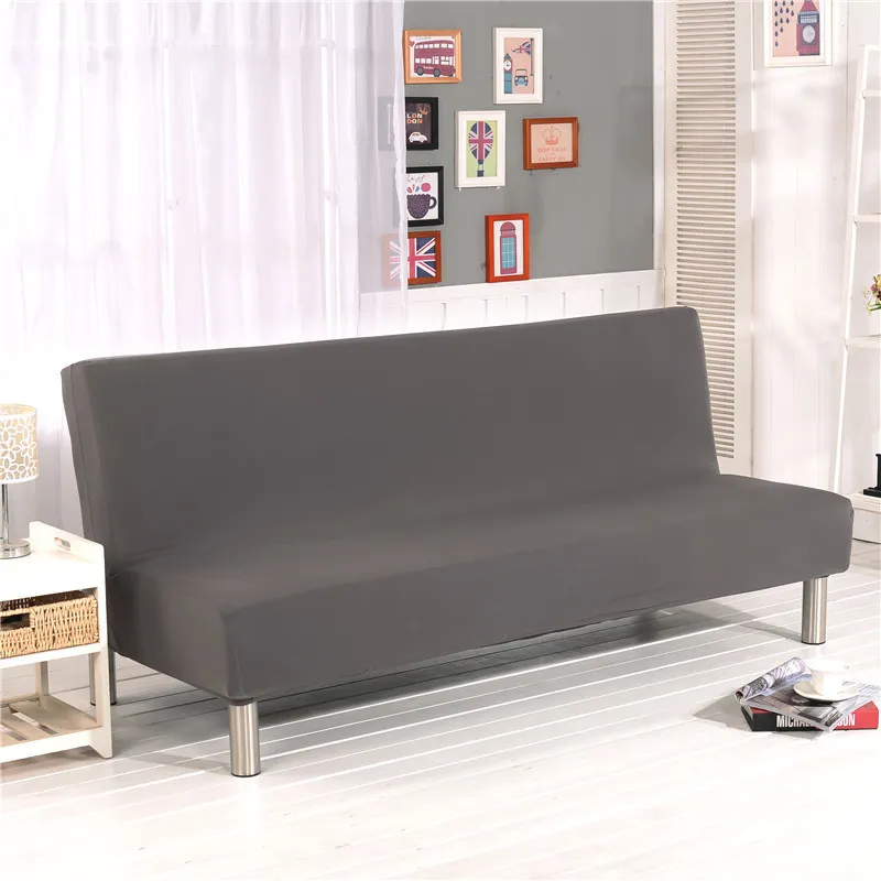 Cor sólida Spandex Sofá cama Capa Elastic Sofa Covers para sala de estar apertada envoltório tampa do sofá sem braço sofá do Funda 201119
