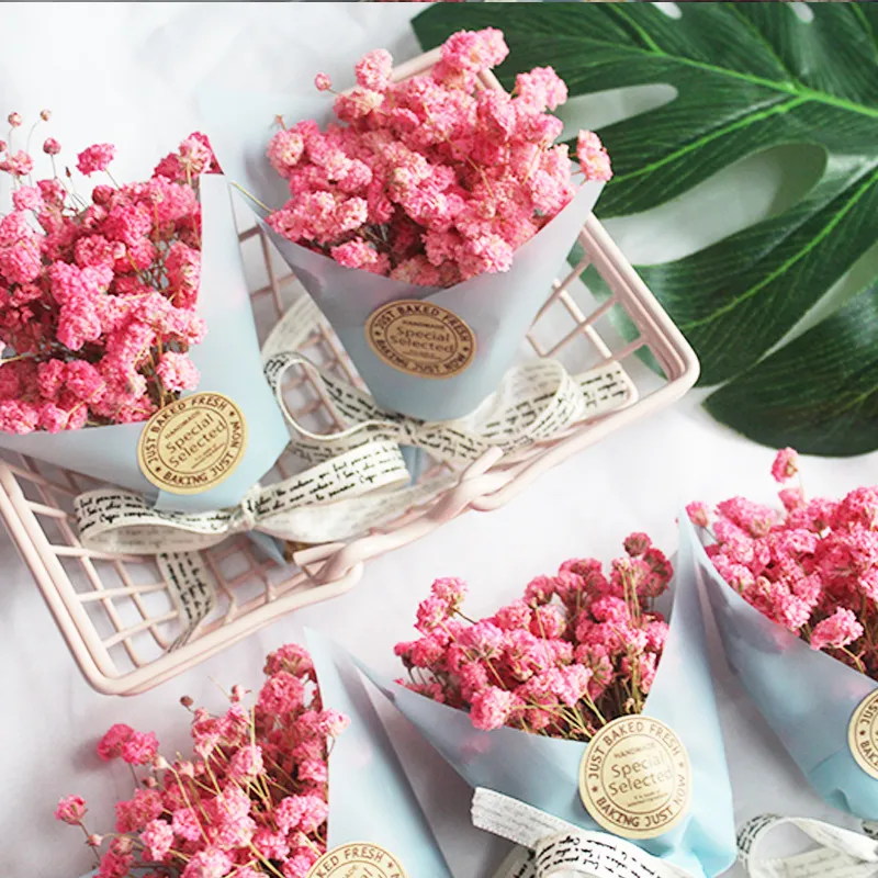 Mini Bouquet de fleurs Gypsophila séchées, 1 pièce, boîte à bonbons de mariage, cadeau, décoration de la maison, accessoires de photographie, branche de fausse couronne
