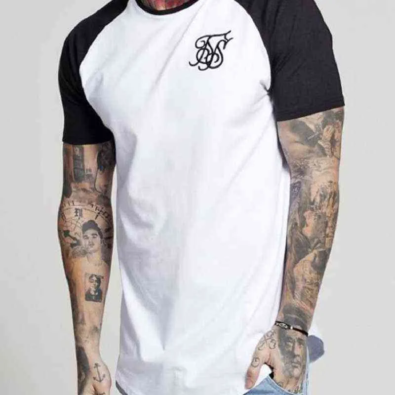 Męska koszulka SIK SIK Krótki rękaw T Shirt Casual Moda Hiphop Streetwear Silk T-shirt Mężczyźni Top Tee G1229