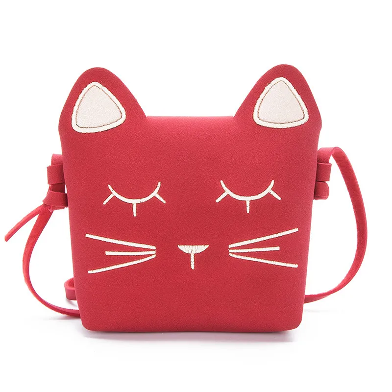 Nya Barnmynt Purse Baby Cat Mini Shoulder Bag Söt Princess Messenger Bags Faux Suede Små Väskor För Barnflicka