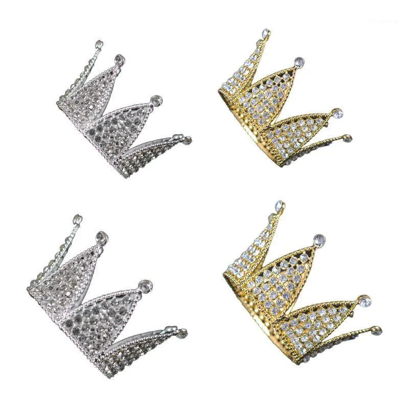 Baby Hexagon Luxury Strass Crown Mini Tiara Accessori per capelli da sposa Princess Girls Birthday Party Fascia per capelli Decor1