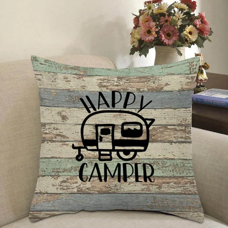 Campers Car Camper Dinette Cushion Covers Cotton Linen Happy Campers Throw Pillow Case For Sofa Home Decorative Pillowcase From Bdhome 33.33 DHgate.Com