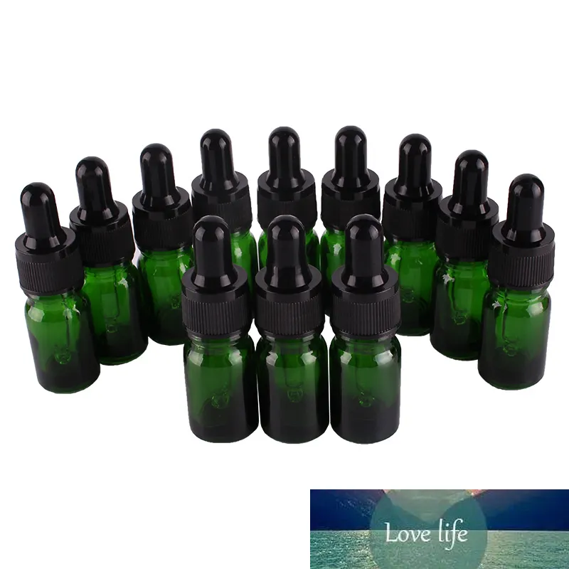 Flacons compte-gouttes en verre vert de 5ml, 12 pièces, avec Pipette, pour huiles essentielles, produits chimiques de laboratoire d'aromathérapie