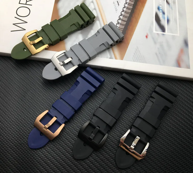 Inexpensive Designer Rubber 25 mm Watches Band J6246G_K0015227 main image 0
