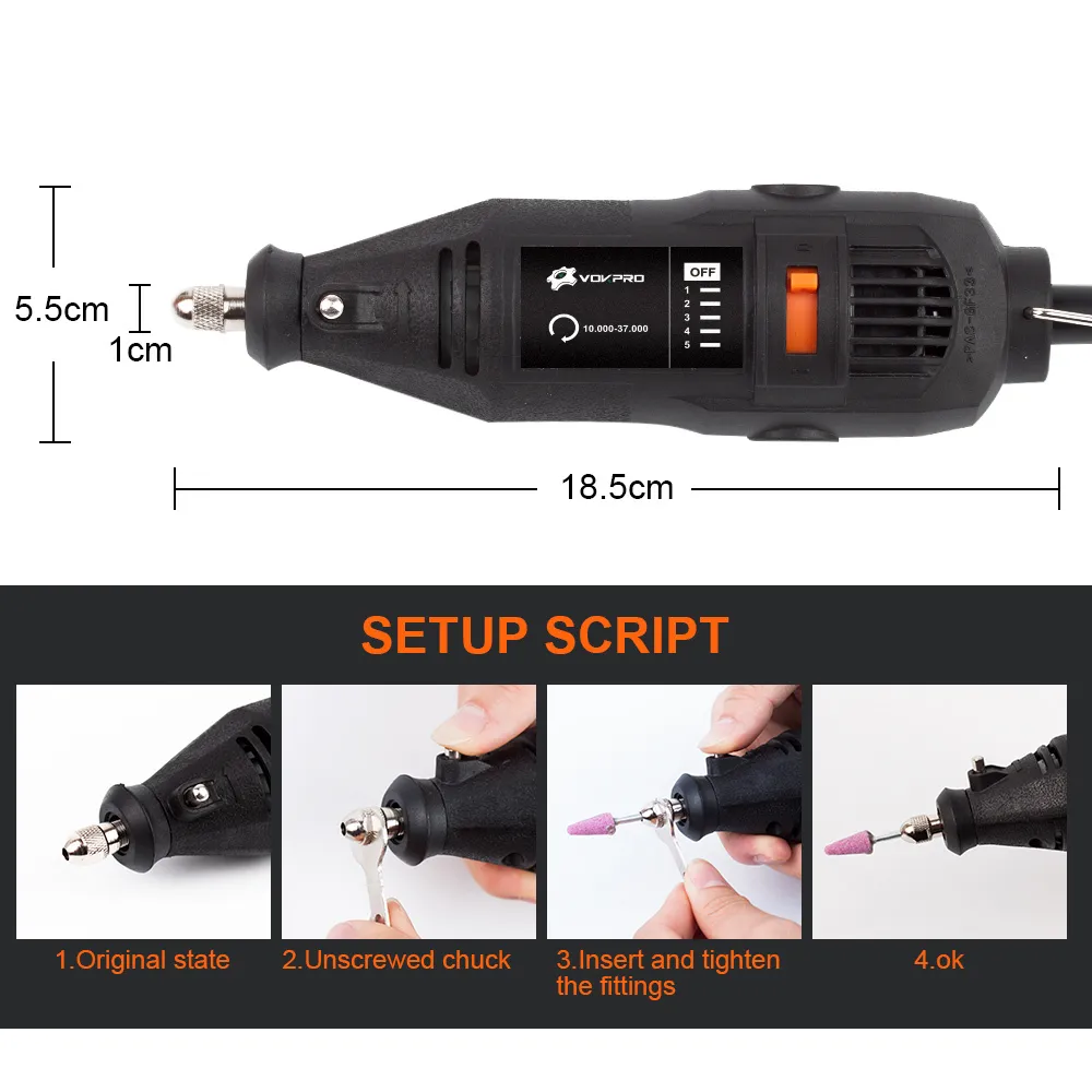 180W Mini Dremel Electric Drill Tools With Flexible Shaft