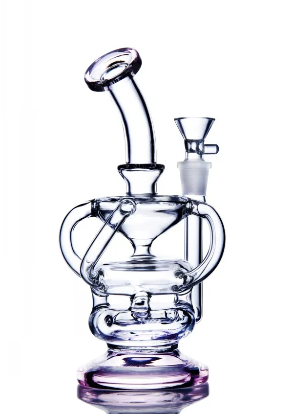 8,5 pollici klein Recycler Dab Rigs Narghilè Bong d'acqua Pipa di vetro per fumatori Accessorio per fumatori Pipa ad acqua con ciotola da 14 mm