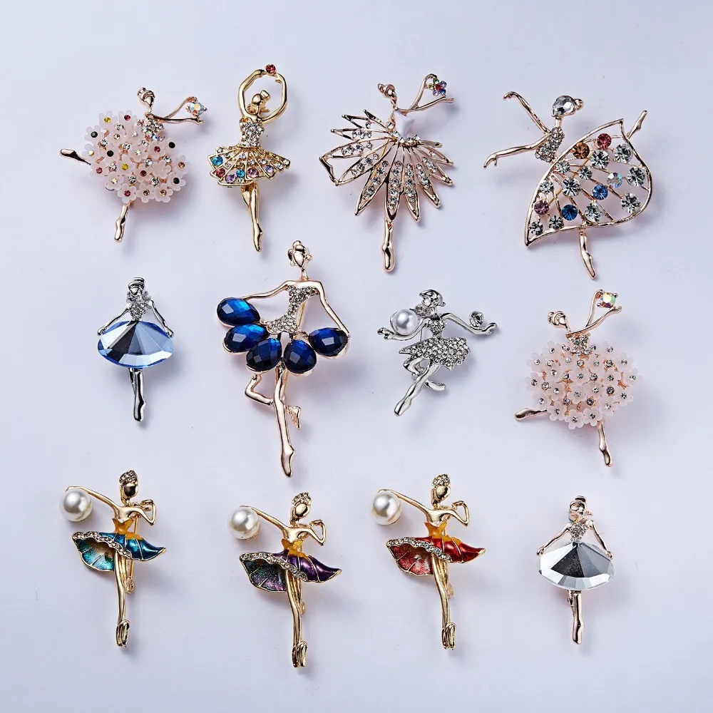 Broches de danseuse de Ballet en cristal pour filles, exquises, Bijouterie mignonne pour femmes, Corsage de haute qualité, cadeau à la mode