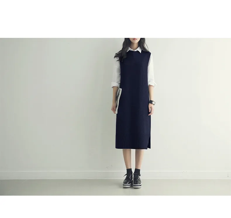 sweater vest dress Mariela Sweater Vest and Poplin Dress – Sugarlips