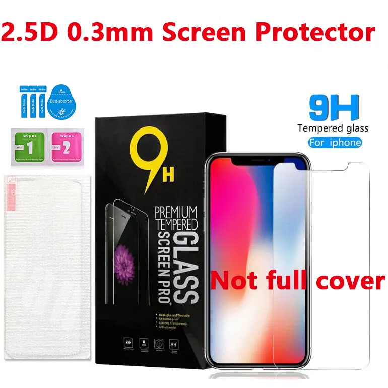 2.5D 0.3MM Cell Phone Screen Protector For iphone 11 12 13 14 Pro Max Samsung S20 S21 Note 20 Tempered Glass with Retai Packing