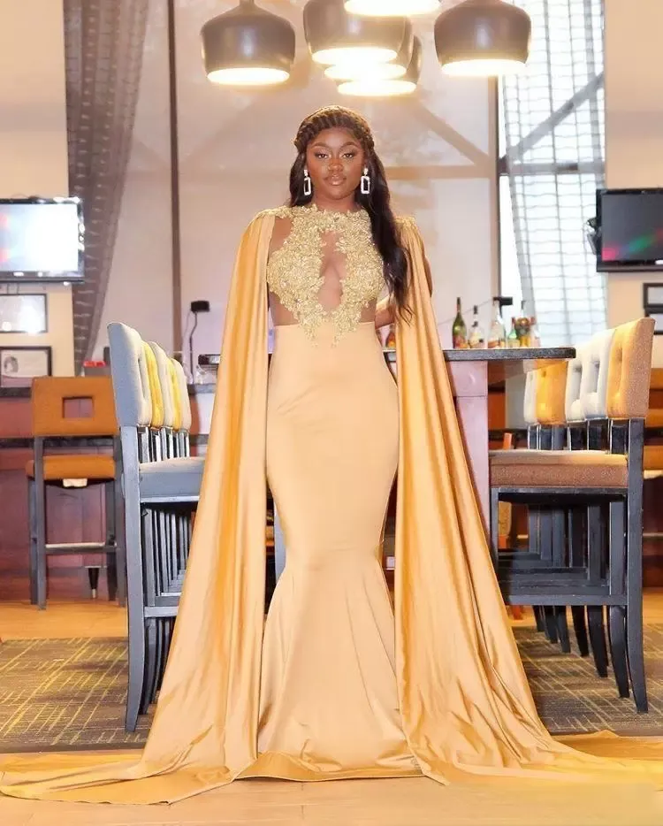 Gown with cape top sale