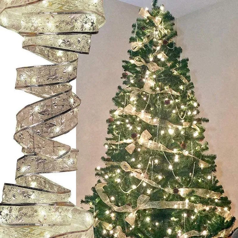 Cordes Lumières De Noël Ruban LED Guirlande Lumineuse À Piles Fée Guirlande Pour Arbre De Noël Année 2022 Décoration Fête Étanche