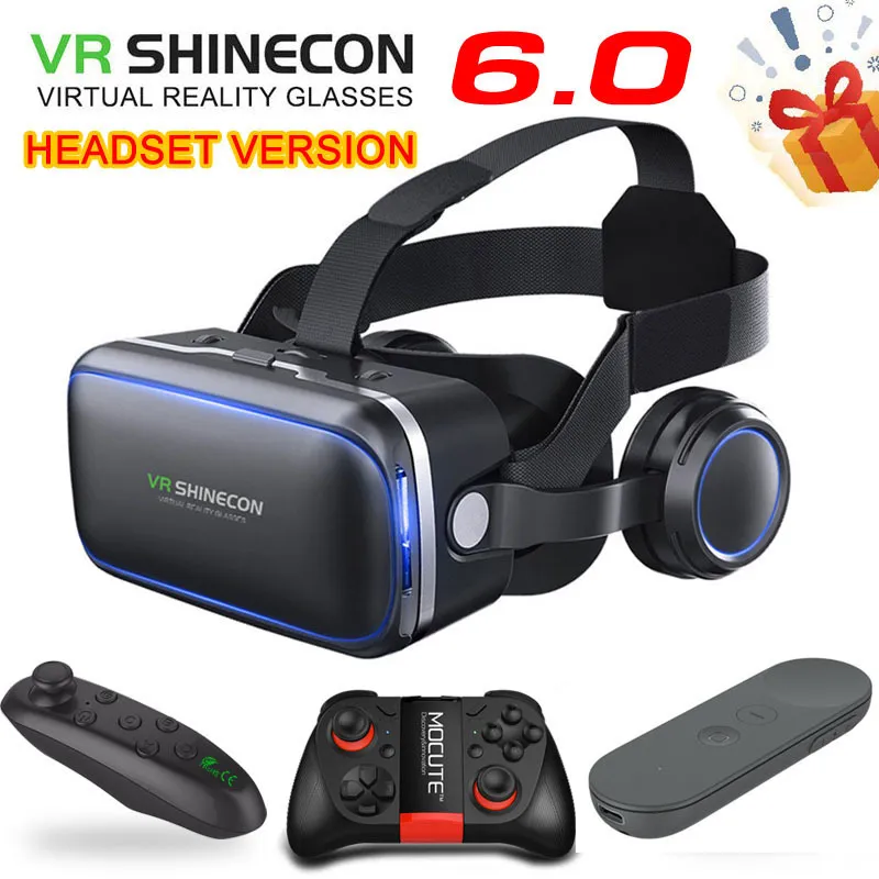 Originele VR shinecon 6.0 Standard edition en headset versie virtual reality VR bril headset helmen Optionele controller LJ200919