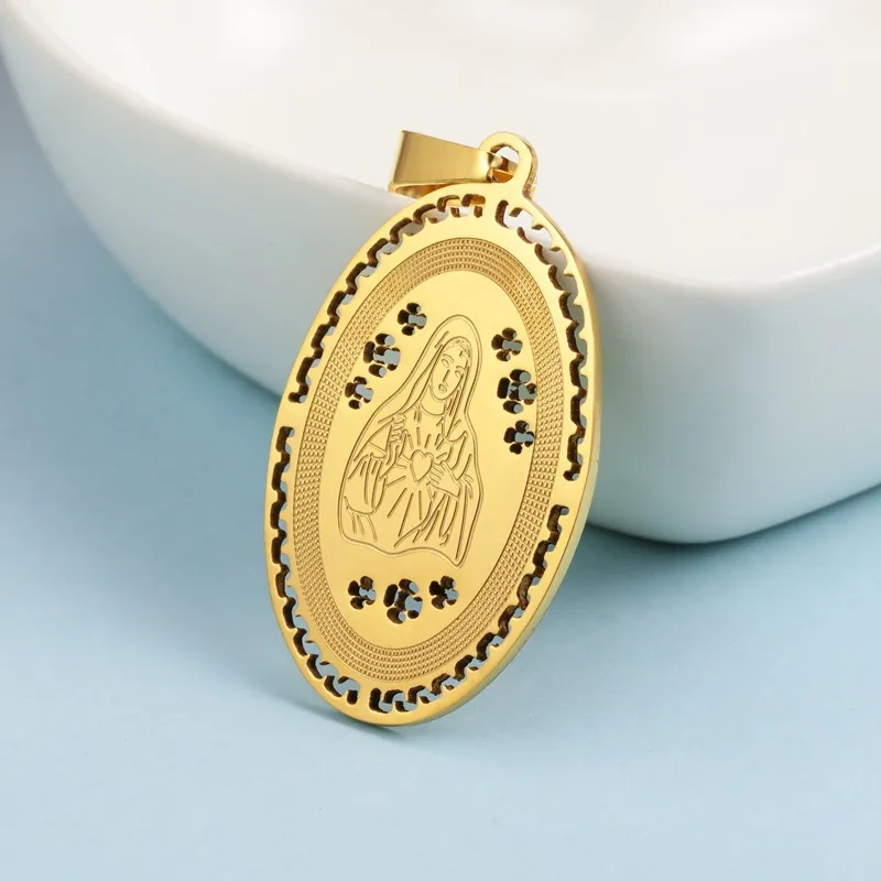 The Christian Religion Stainless Steel The Virgin Mary Catholic Pendant ...
