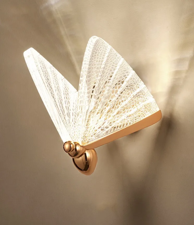 Nordic LED Butterfly Butterfly Wall Light For Modern Bedroom.