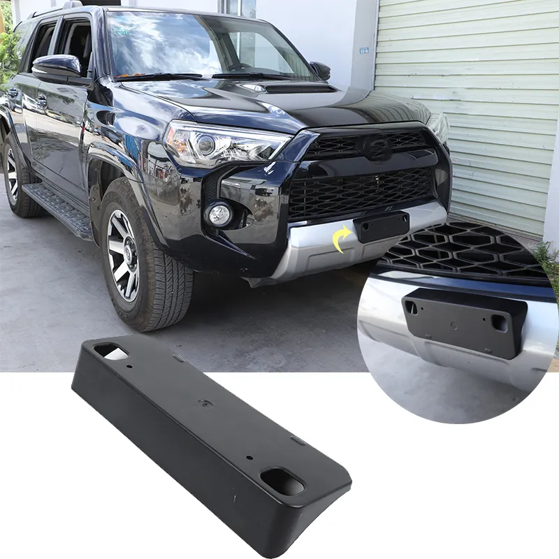 ABS Black Front License Plate Seat Frames For Toyota 4Runner 2010+ Interior Accessories ( US Regulations )