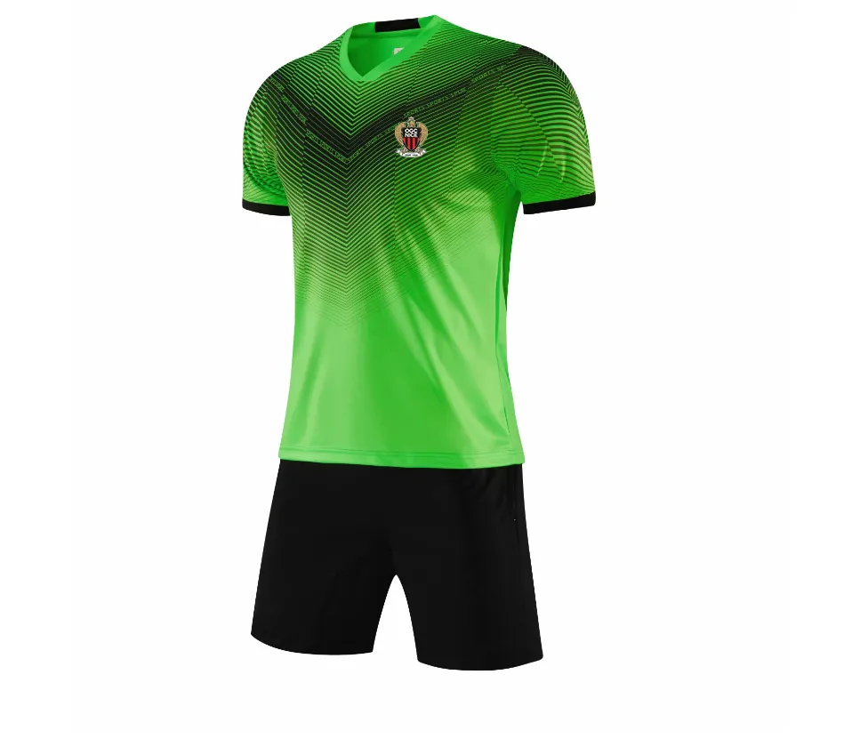 OGC Nice Kids Fatos de lazer Camisa de lazer Adulto Conjunto de terno de manga curta Camisa masculina de lazer ao ar livre Correndo roupas esportivas