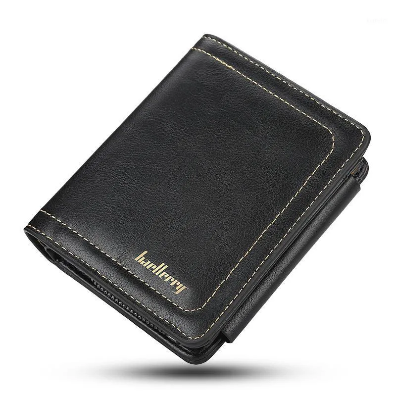 Portefeuilles Men Mode Korte Desigh Zipper Card Holder PU Leather Money Purse Solid Coin Pocket Hoge kwaliteit mannelijke portemonnees Cartera1