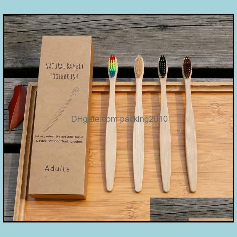 Natural Bamboo Toothbrush Portable Soft Hair Tooth Brushes Eco friendly Bristle toothbrush Natural Biodegradable Toothbrushes For Hotel