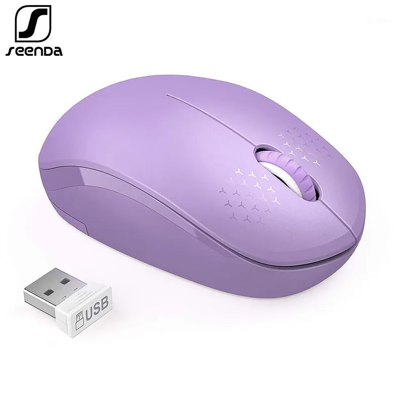 Mice SeenDa Mini Wireless Mouse Silent Click 2.4G Ergonomic Mute For Laptop Notebook Computer Optical Mause USB1